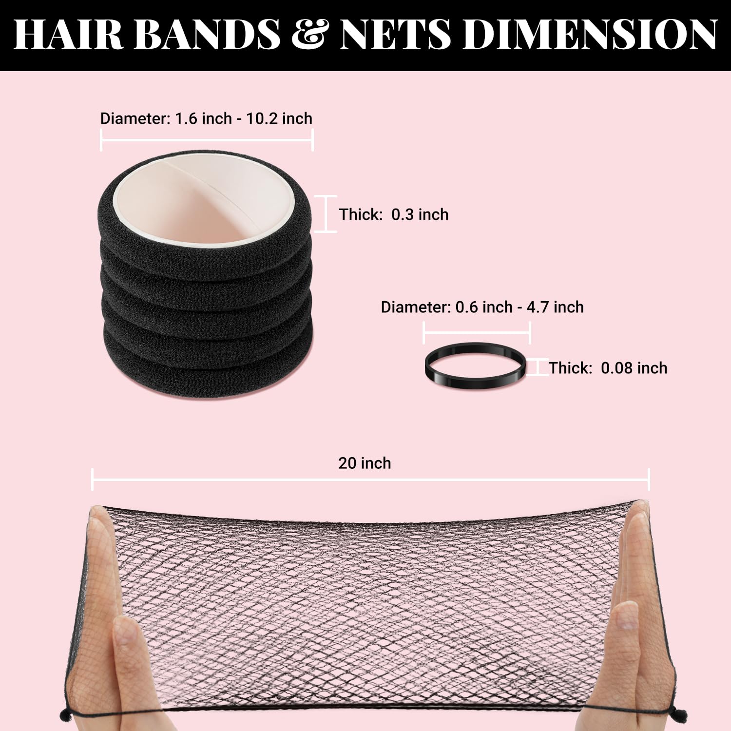 IKOCO 20-inch hair nets for discreet bun coverage.