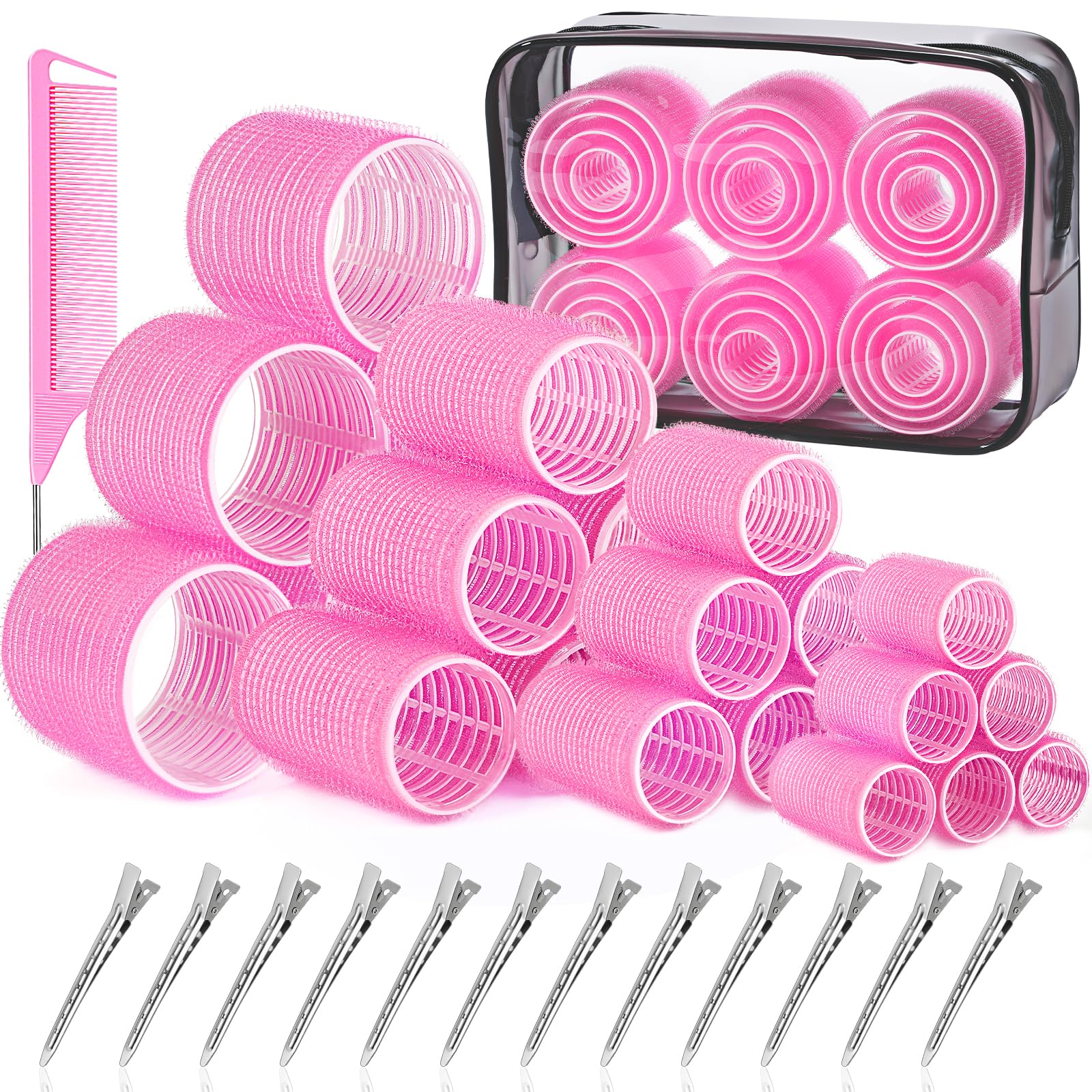 IKOCO Hair Rollers Set packaging with four-size collection for versatile styling.