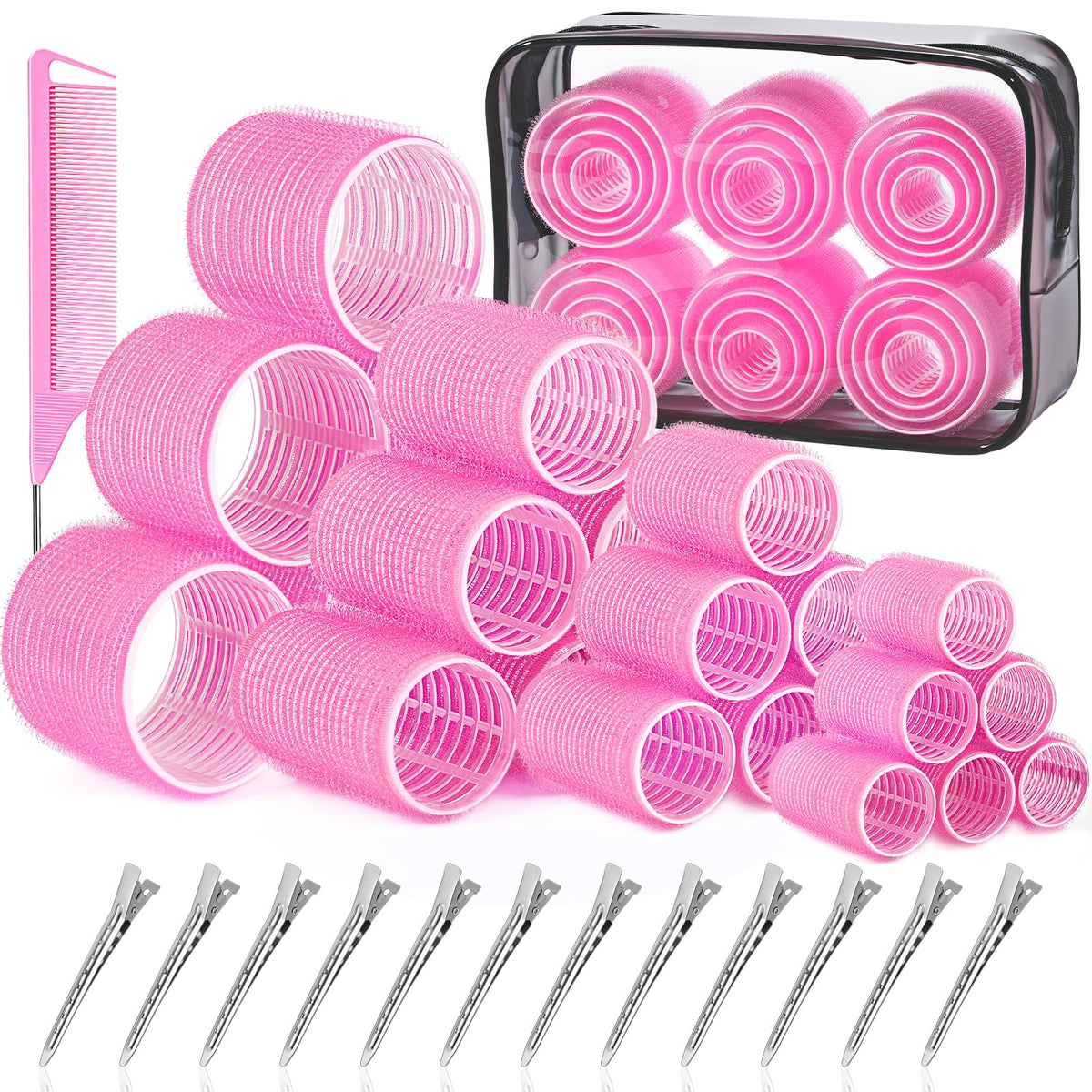 IKOCO Hair Rollers Set packaging with four-size collection for versatile styling.