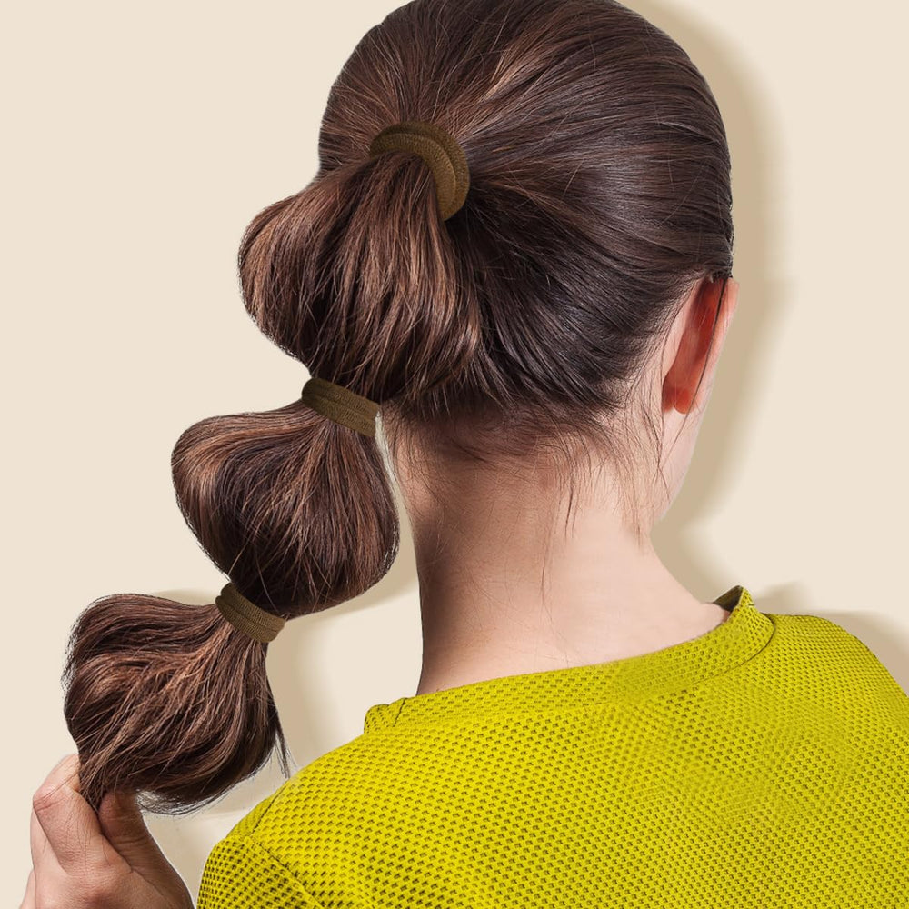 IKOCO ligas de cabello marrón, se adaptan a casa, al aire libre, escuela o gimnasio.