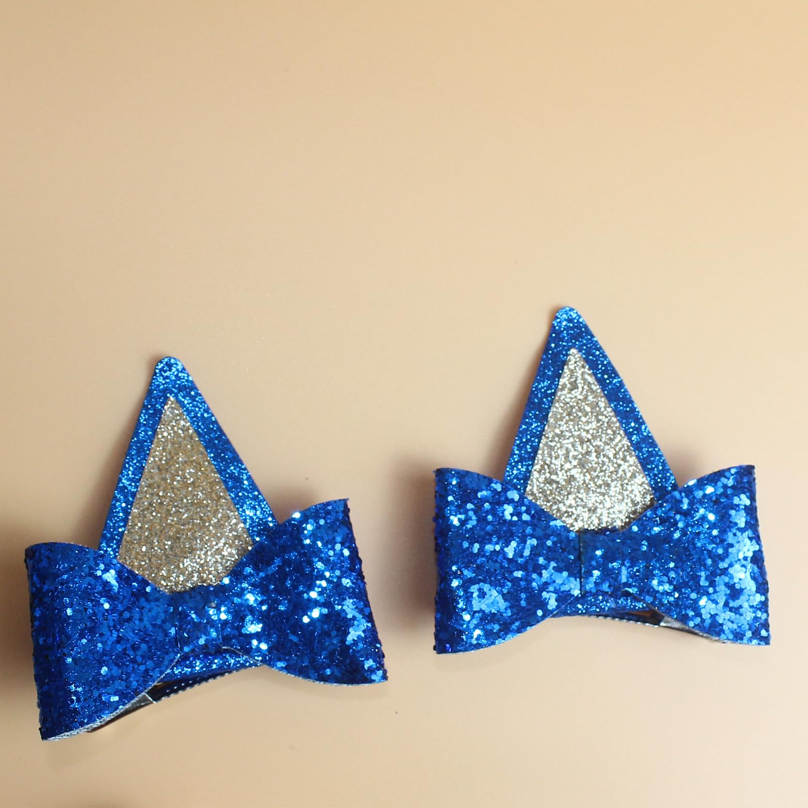 IKUHRMO clip de pelo temático para fiestas azules con brillo