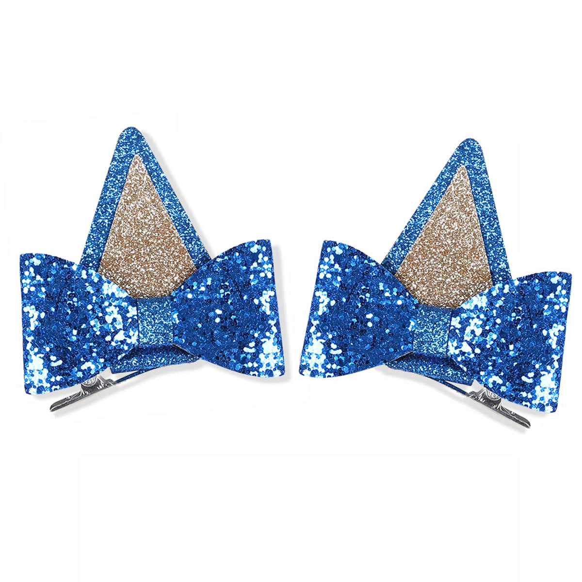 IKUHRMO orejas azules para pelo con brillo, ideal para fiestas y disfraces