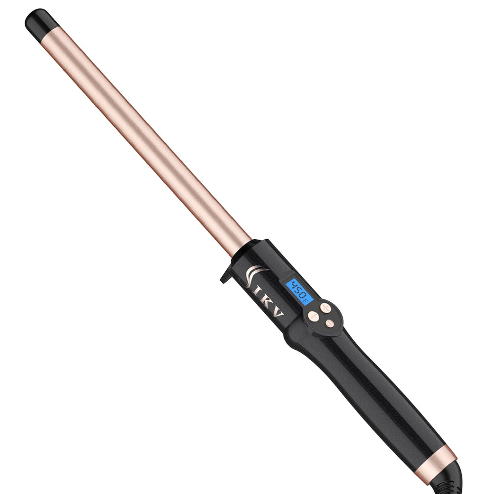 IKV curling wand with long barrel creates quick beach waves.