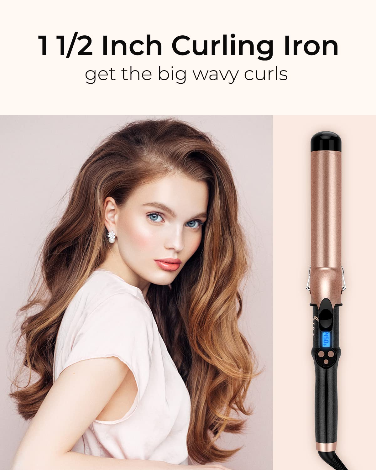 IKV ceramic tourmaline coating reduces frizz for glossy curls