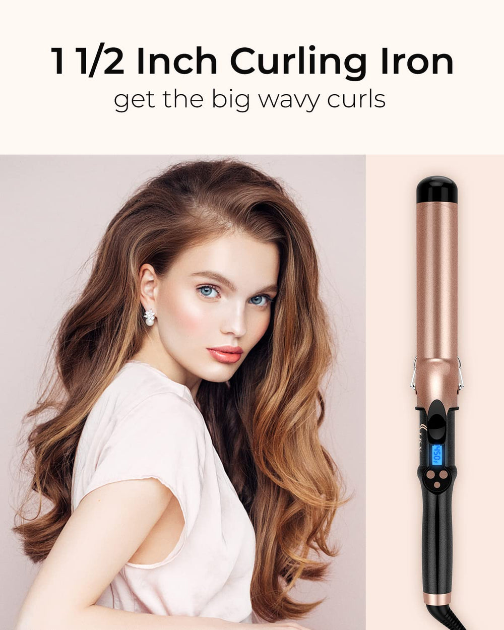IKV ceramic tourmaline coating reduces frizz for glossy curls