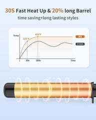 IKV curling wand with LCD digital temp display for precise settings