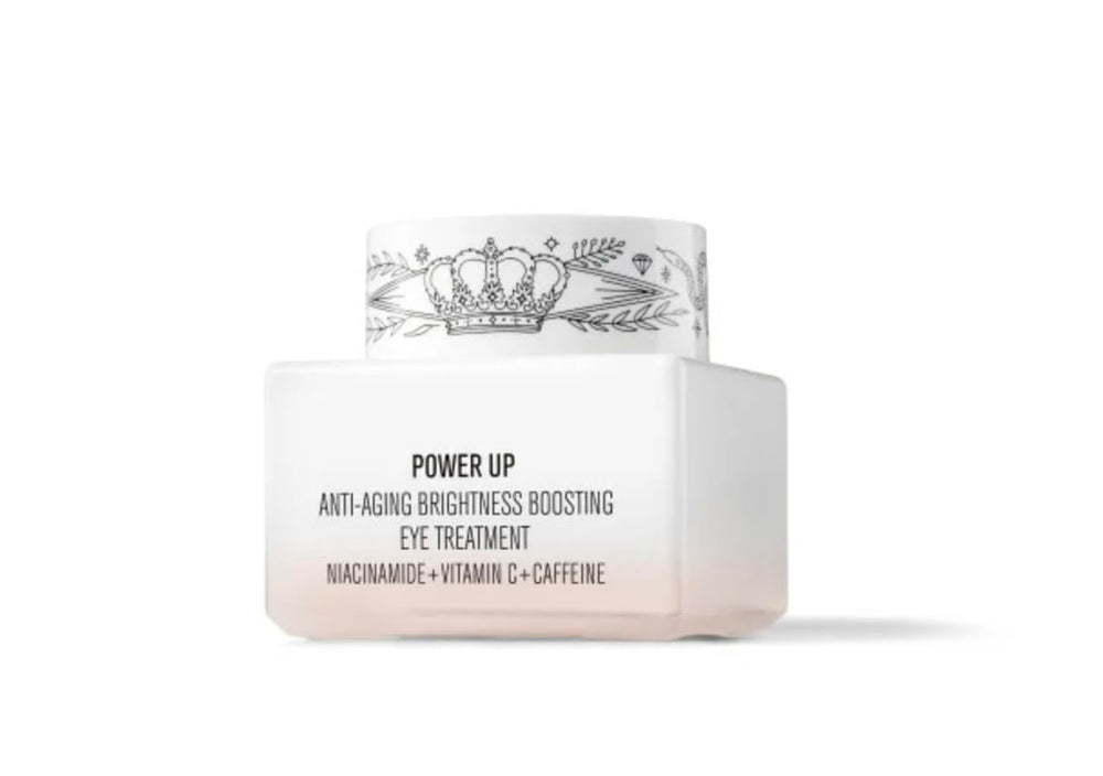 Il Makiage Power Up Eye Cream applicator demonstrating depuffing massage for smoother skin