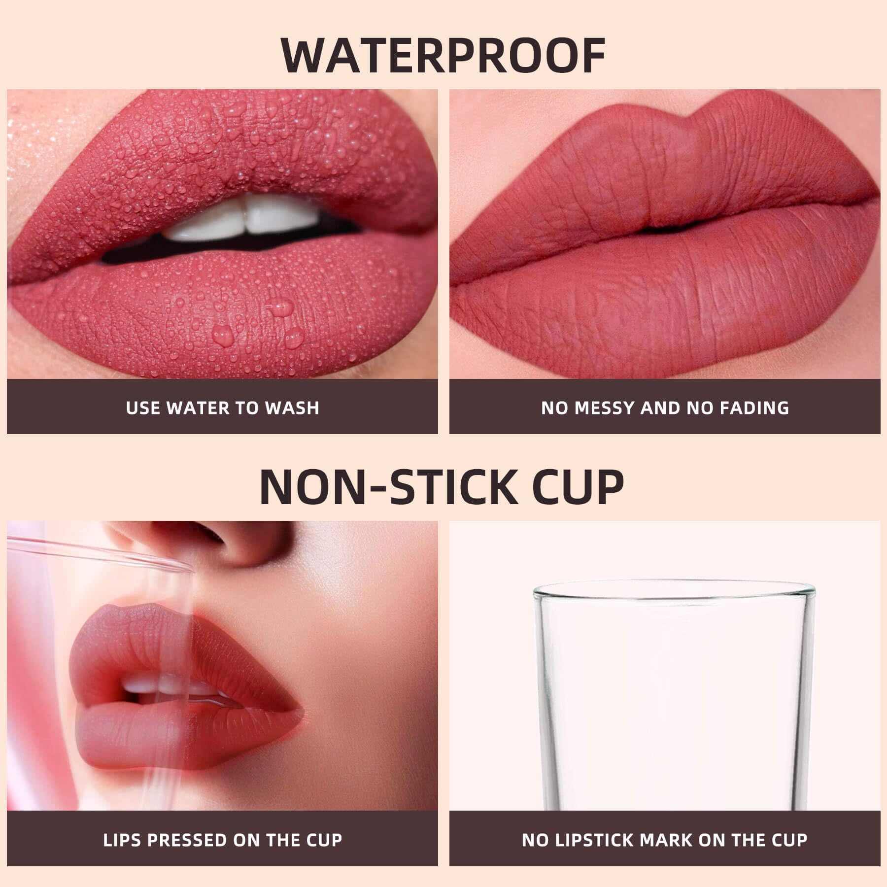 ilembane labial líquido negro mate resistente al agua para fiestas.