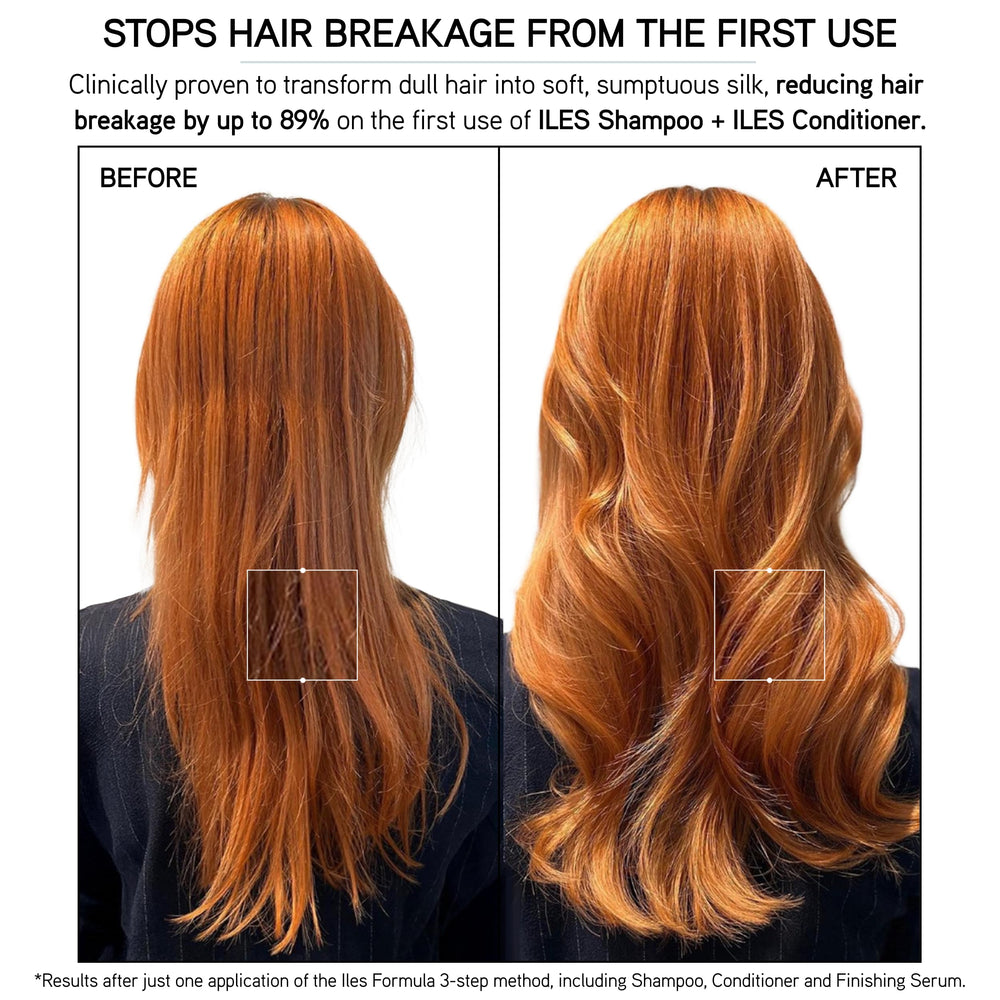 ILES FORMULA color-treated hair shampoo protects color shine.