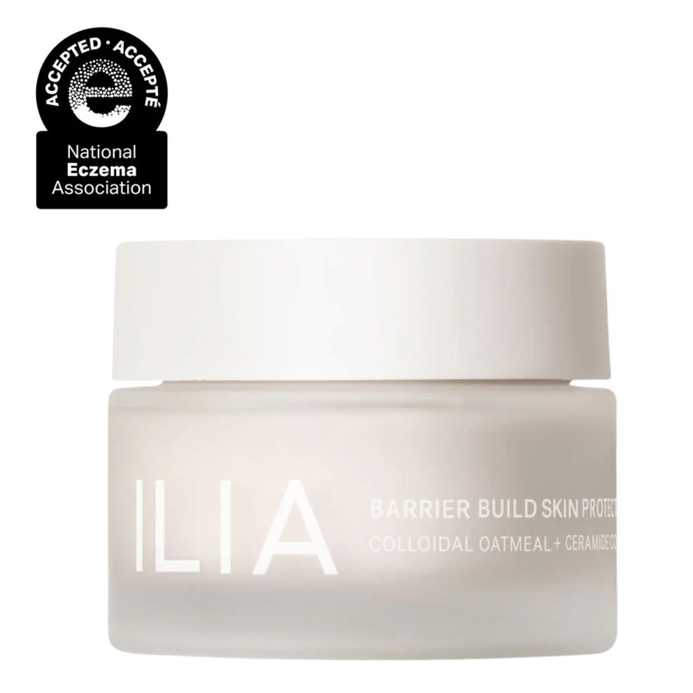 ILIA Barrier Build Cream swirl shows cushiony texture and instant hydration