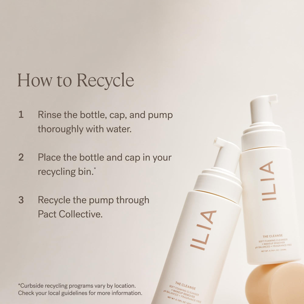 ILIA Daily routine cleanse session suggesting a clean start.