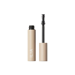 ILIA Fullest Volumizing Mascara bottle closeup showing weightless lift