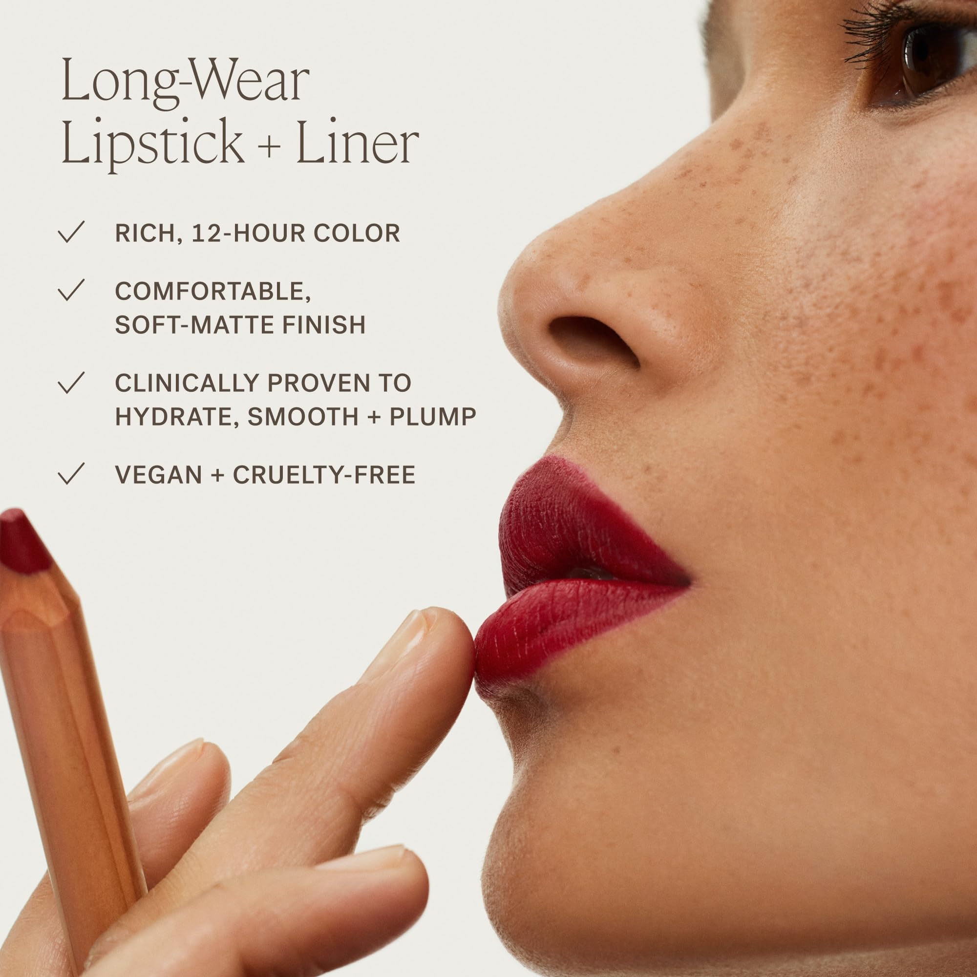 ILIA Lip Sketch with rosehip oil nourishing lips during daily routine