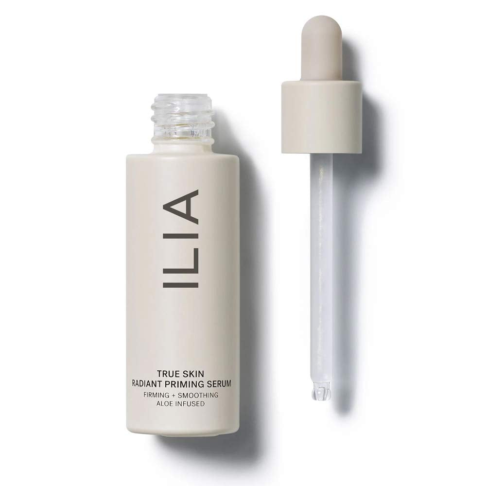 ILIA True Skin Radiant Priming Serum bottle ready for makeup base and hydration