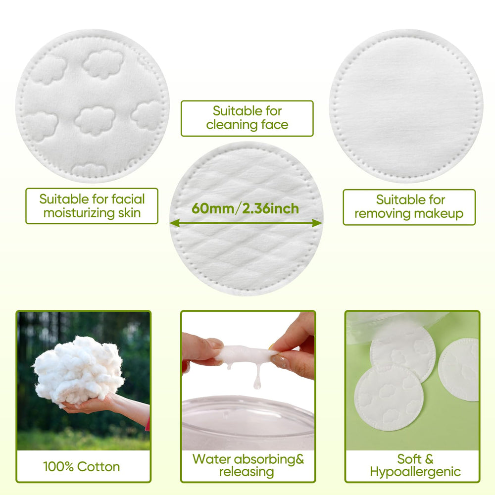 Close-up of Illidi embossed patterns on cotton rounds