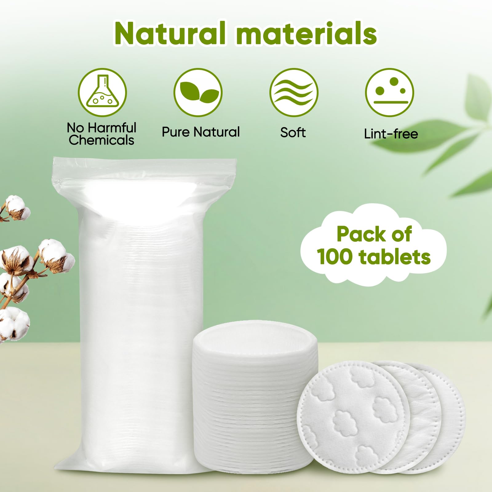 Illidi cotton rounds for gentle nail polish removal