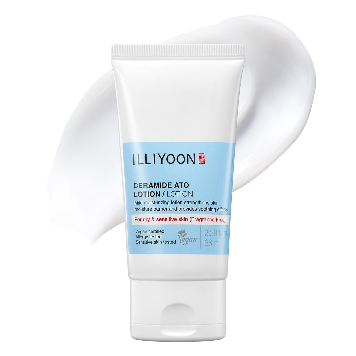 Illiyoon Loción Ato con Ceramidas en bote, hidratación suave para piel sensible.