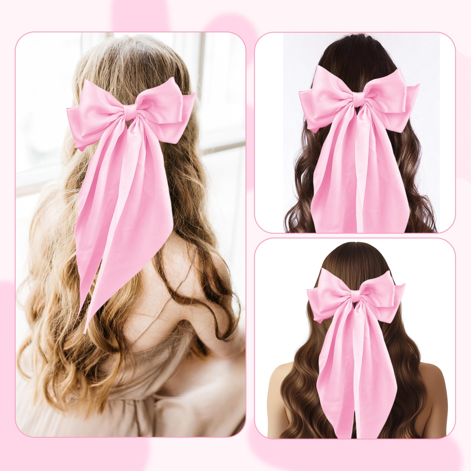 illpta pink bow barrette office-ready for professional wear