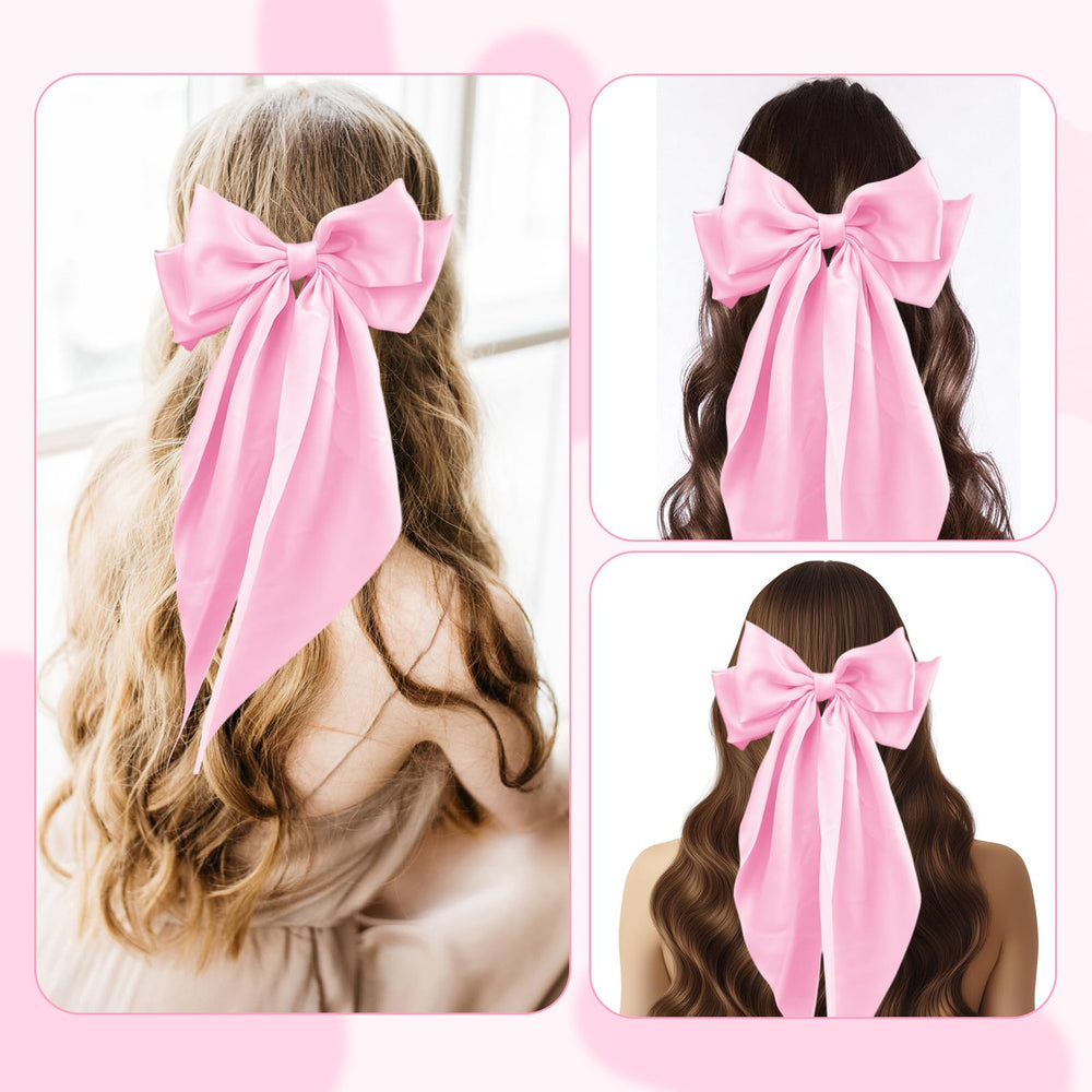 illpta pink bow barrette office-ready for professional wear
