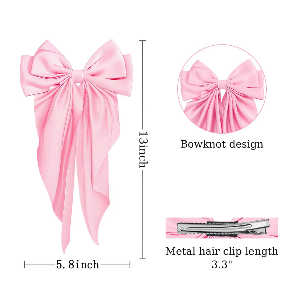 illpta pink bow hair clip fashion-ready for dress-up
