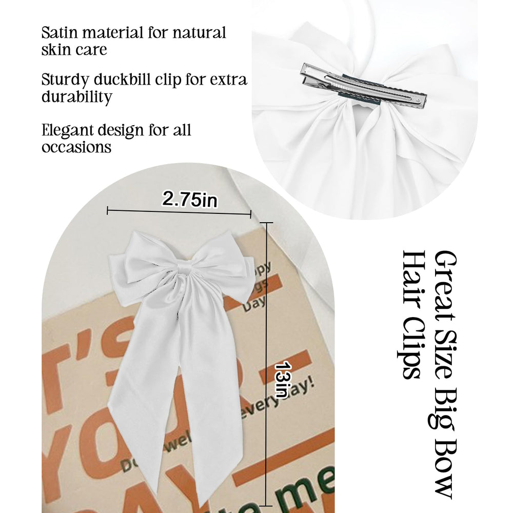 illpta satin hair barrettes clip white easy outfit matching.