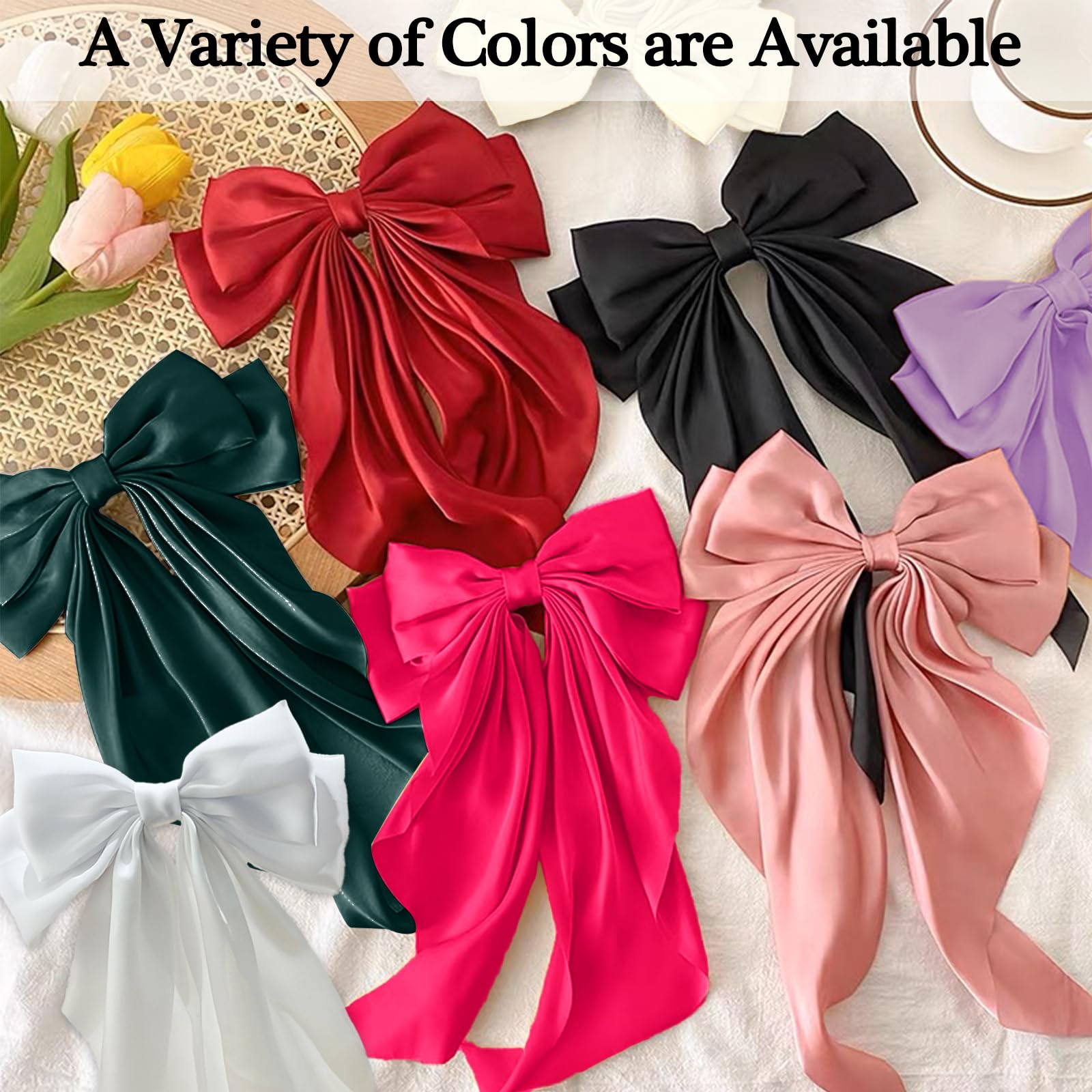 illpta white bow hair clip keeps hair tidy gracefully.