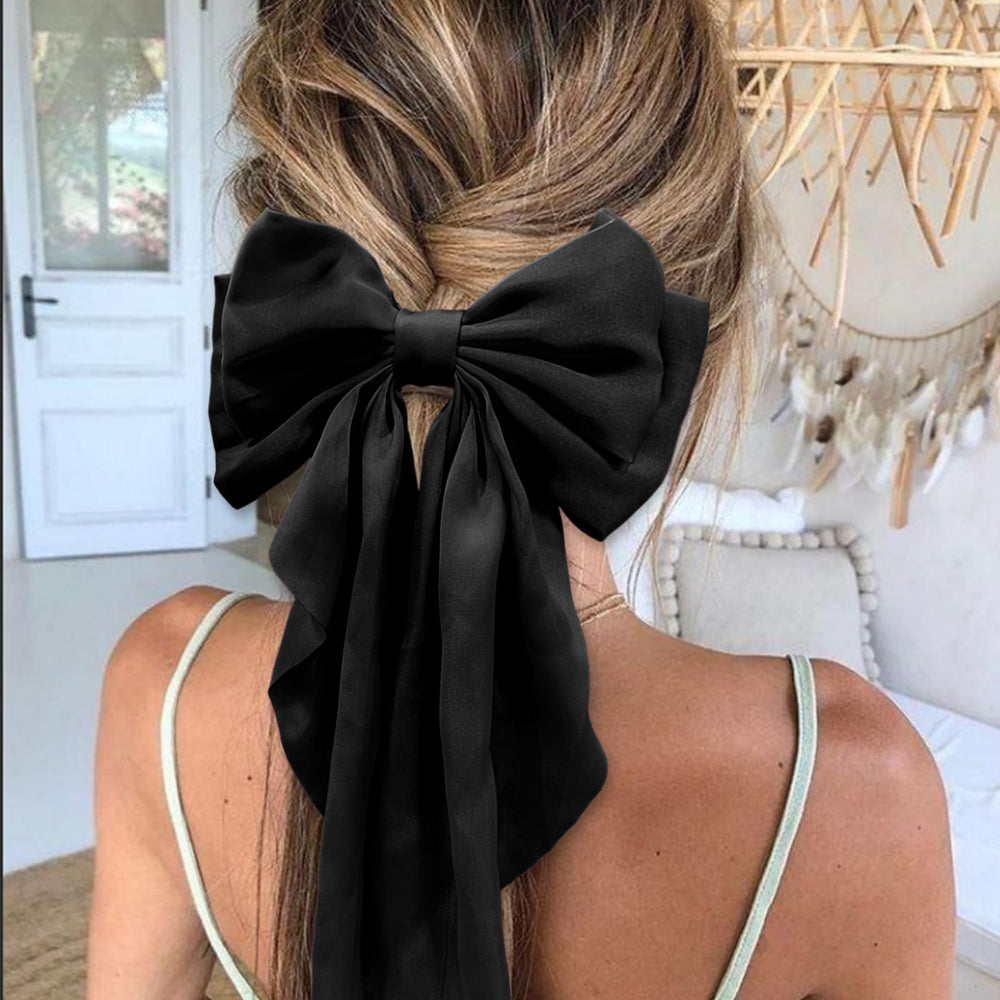 illpta women's black bow hair clip for easy dressing up