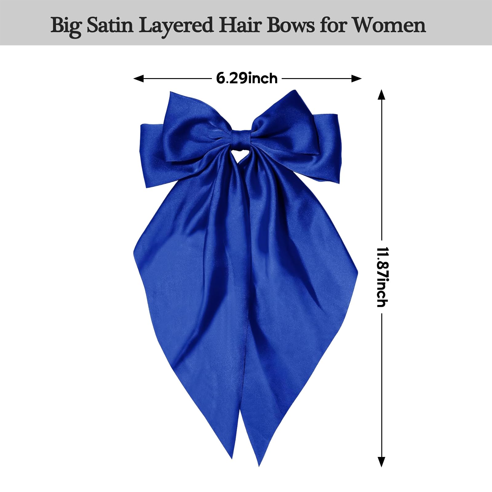 Illpta women's satin hair clip in royal blue for simple, elegant styling.