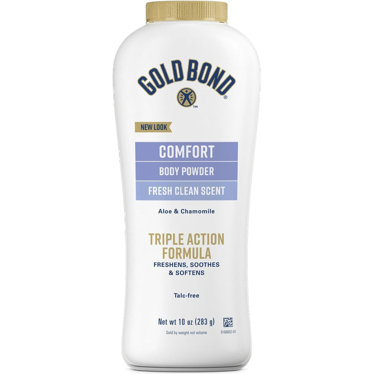 Illuminations Gold Bond Aloe Body Powder packaging highlights talc-free formula for sensitive skin.