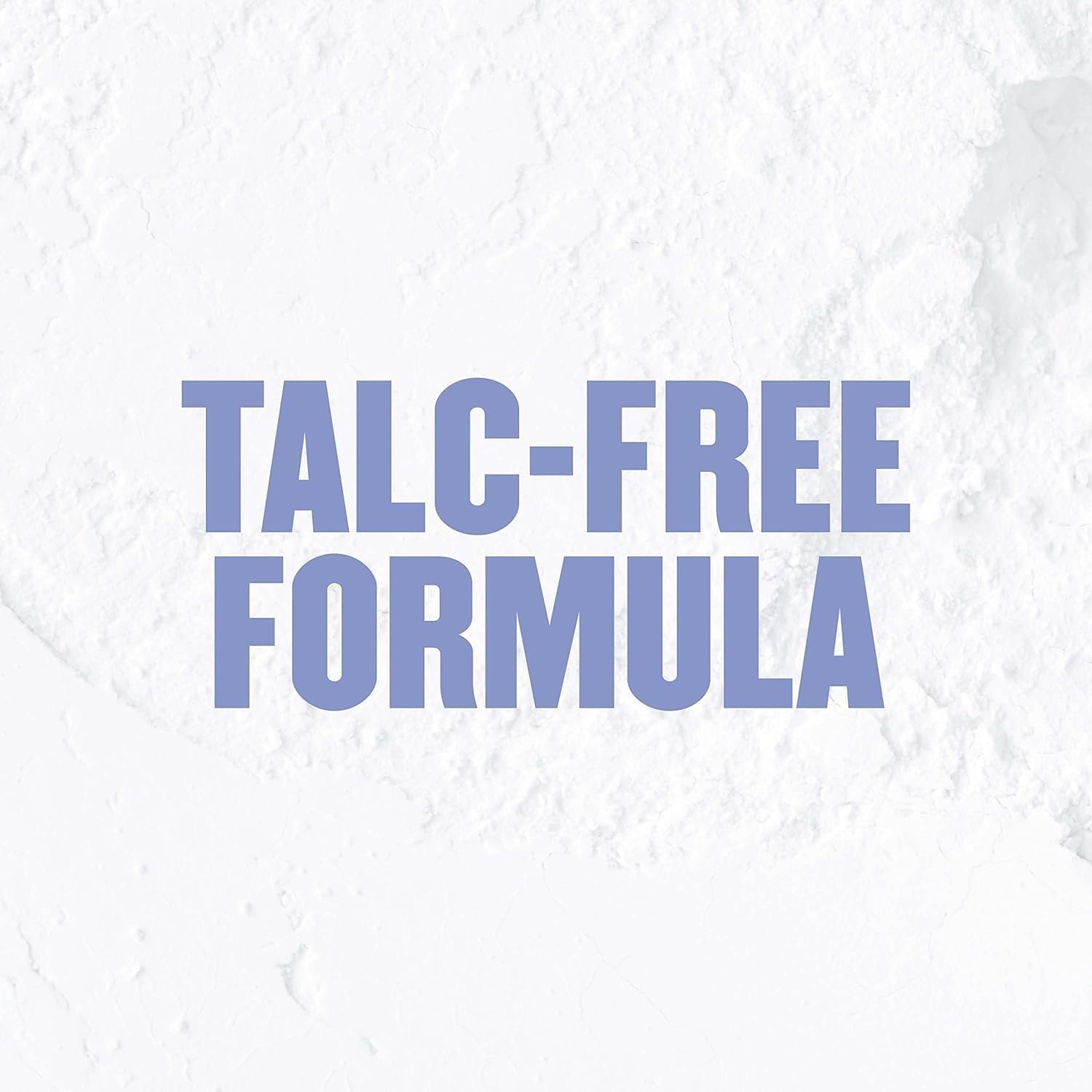 Talc-free icon emphasizes safe daily use.