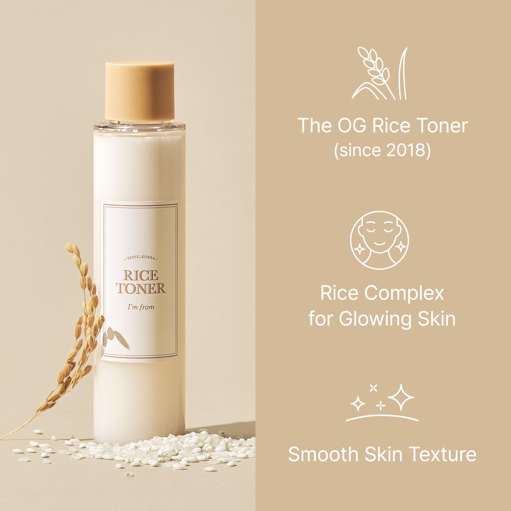 I'm from Rice Toner Mini: mezcla de agua y emulsión para hidratación profunda.