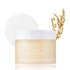 I'm from Rice Toner Pads 140ml bottle close-up demonstrating hydrating formula for dry skin.