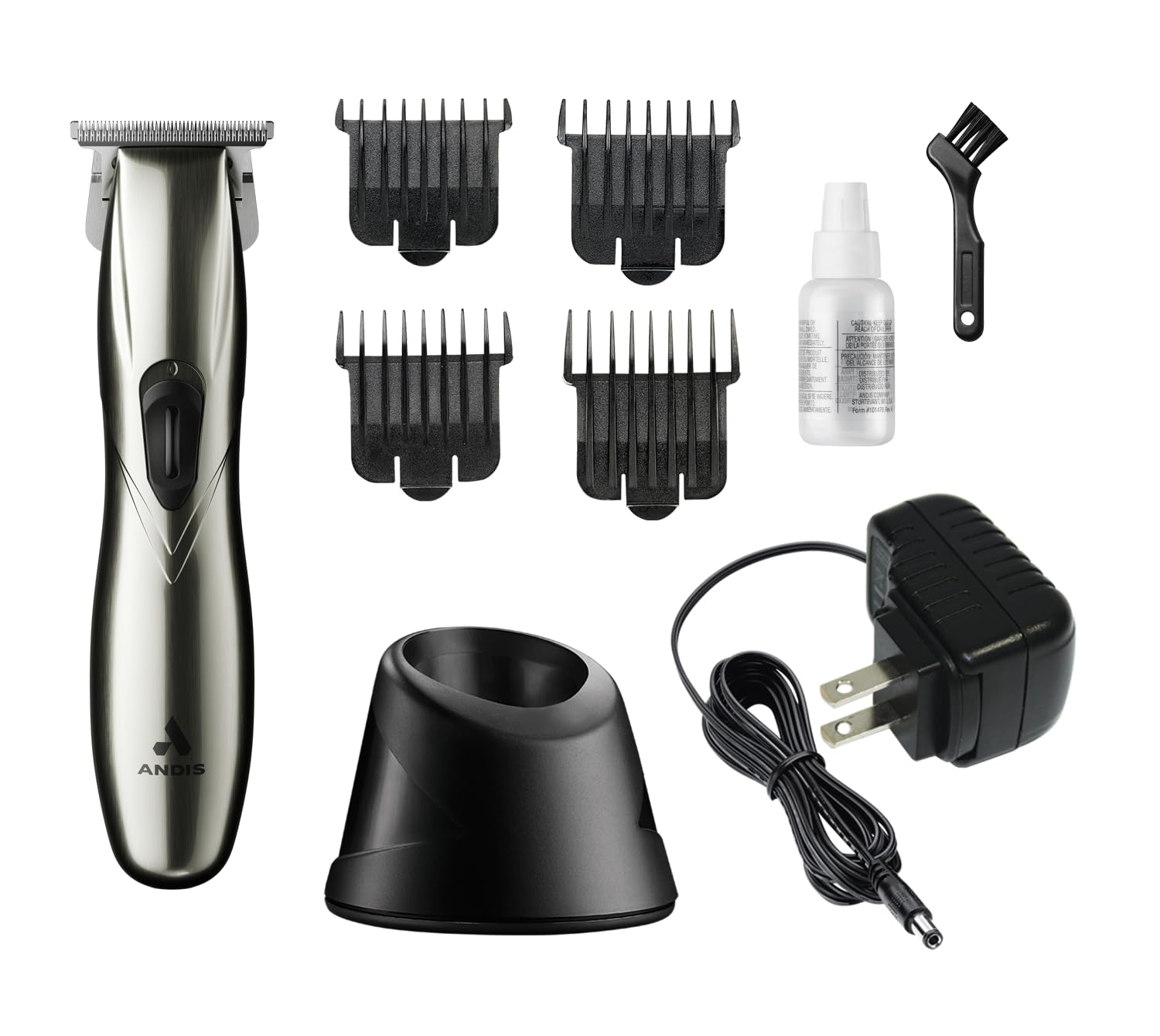 Andis Slimline Pro GTX Cordless Beard Trimmer – 2H Run Time, Zero-Gap T-Blade (Chrome)