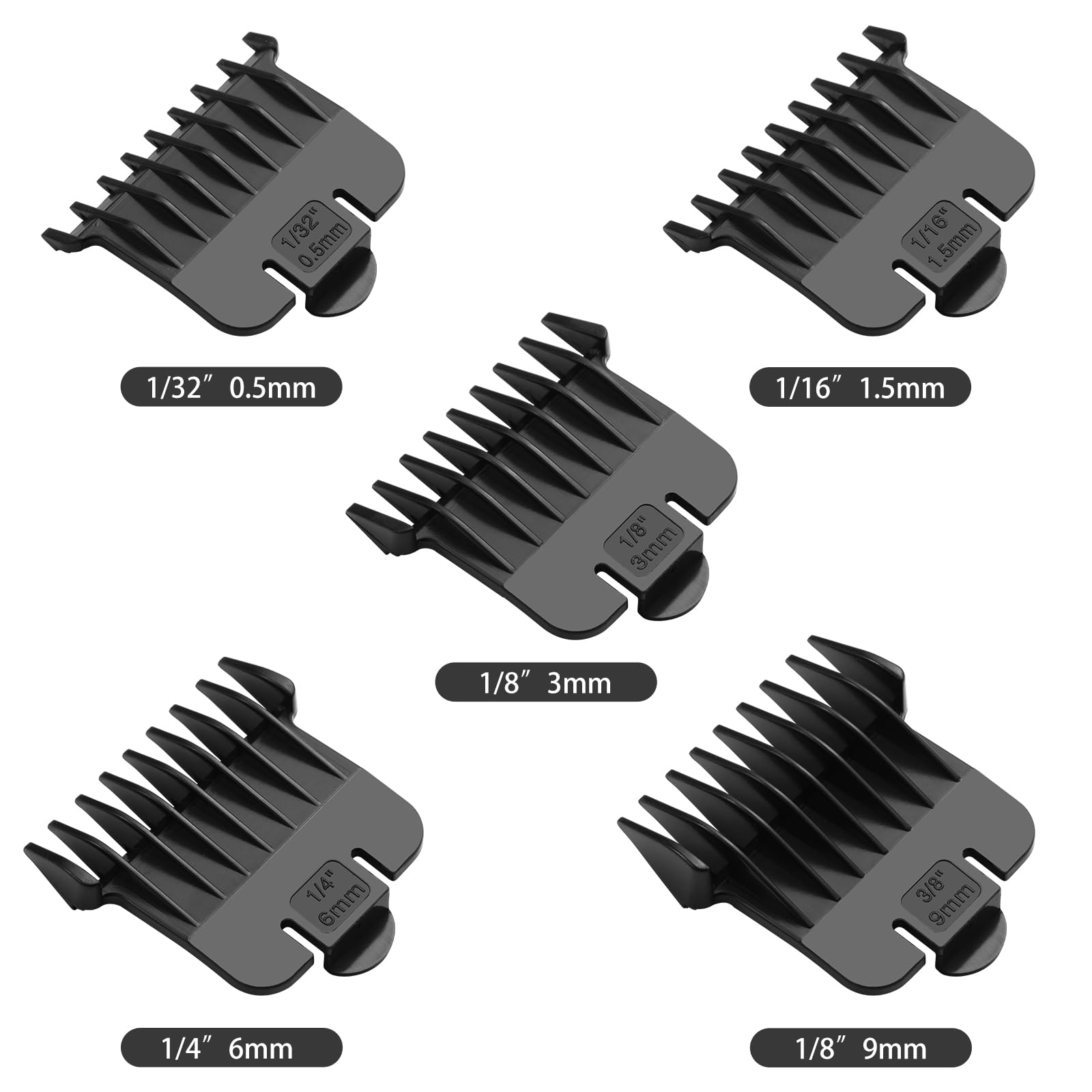 Wusuker 5 Pack T Outliner Guards for Andis T Outliner Trimmer – Snap-On, 1/32
