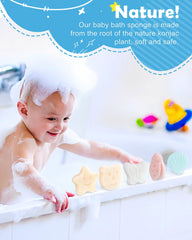 MoHern Esponja Konjac para Bebé – 5 Figuras Naturales, Suave para Baño Infantil, a Base de Plantas