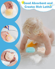 MoHern Esponja Konjac para Bebé – 5 Figuras Naturales, Suave para Baño Infantil, a Base de Plantas