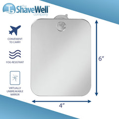 Shave Well Travel Anti-Fog Shaving Mirror | Fogless Shower with Handheld Option