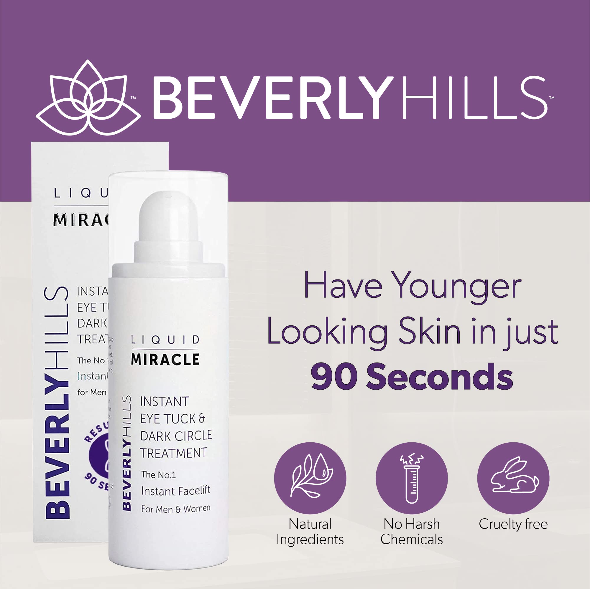 BEVERLY HILLS Instant Facelift Eye Serum – Anti-Aging Treatment for Dark Circles, Puffiness & Fine Lines | 30mL