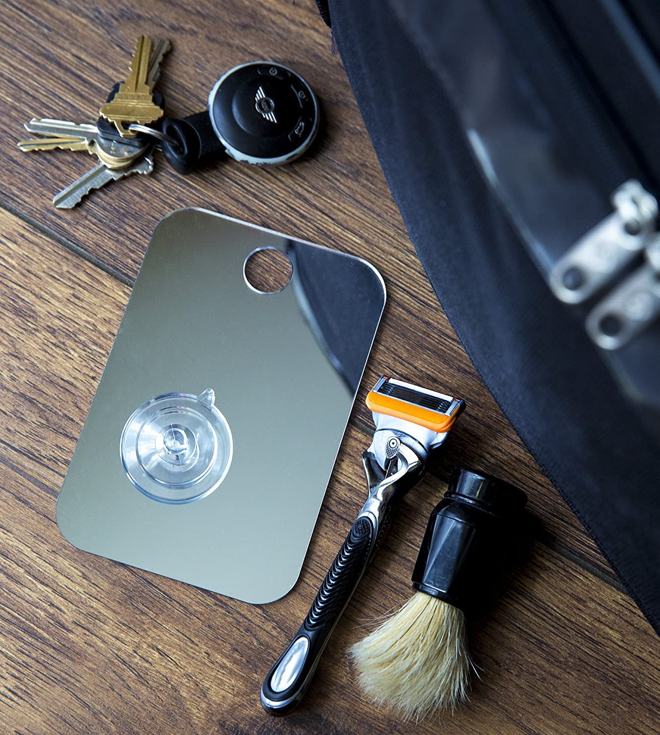 Shave Well Travel Anti-Fog Shaving Mirror | Fogless Shower with Handheld Option