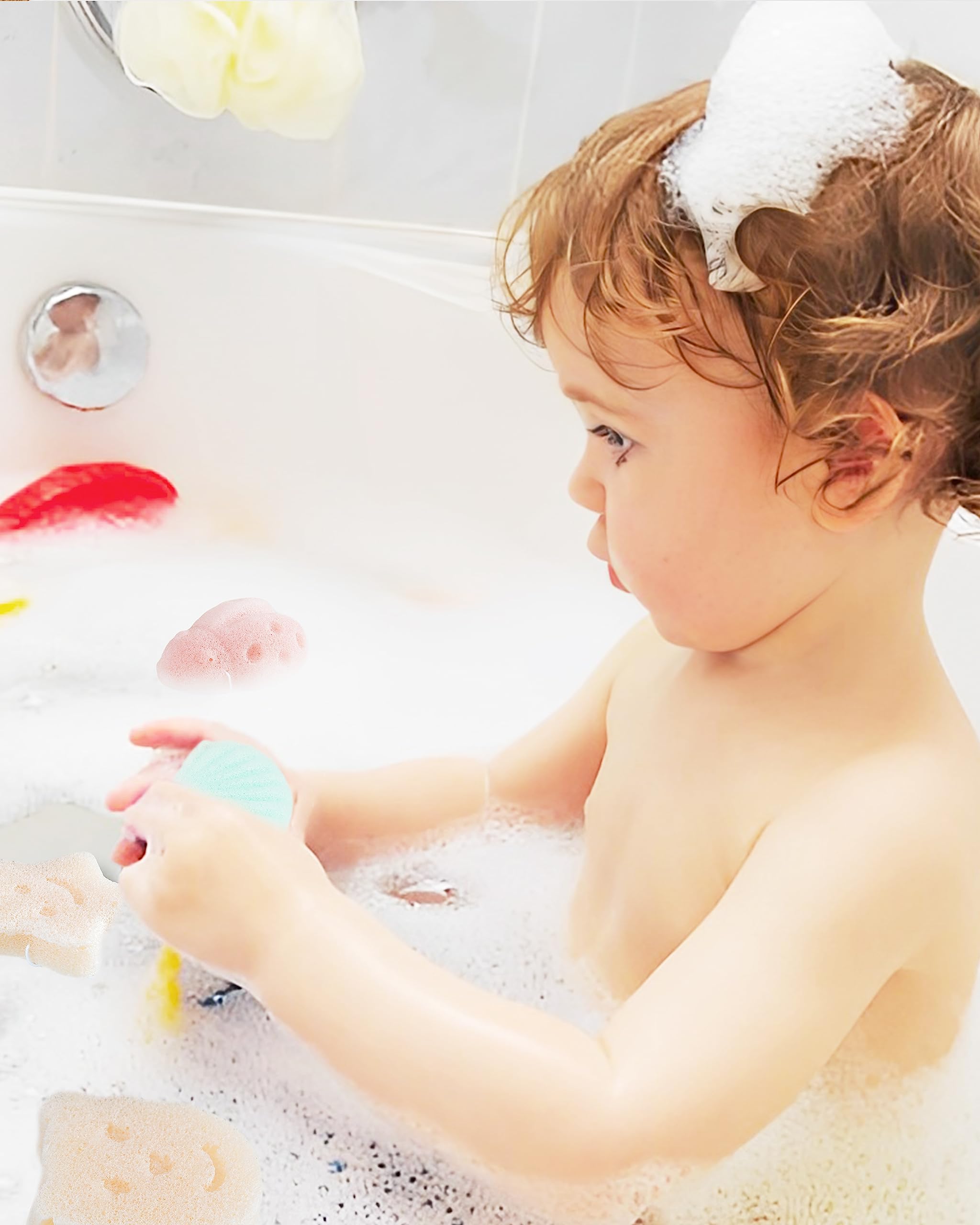 MoHern Esponja Konjac para Bebé – 5 Figuras Naturales, Suave para Baño Infantil, a Base de Plantas