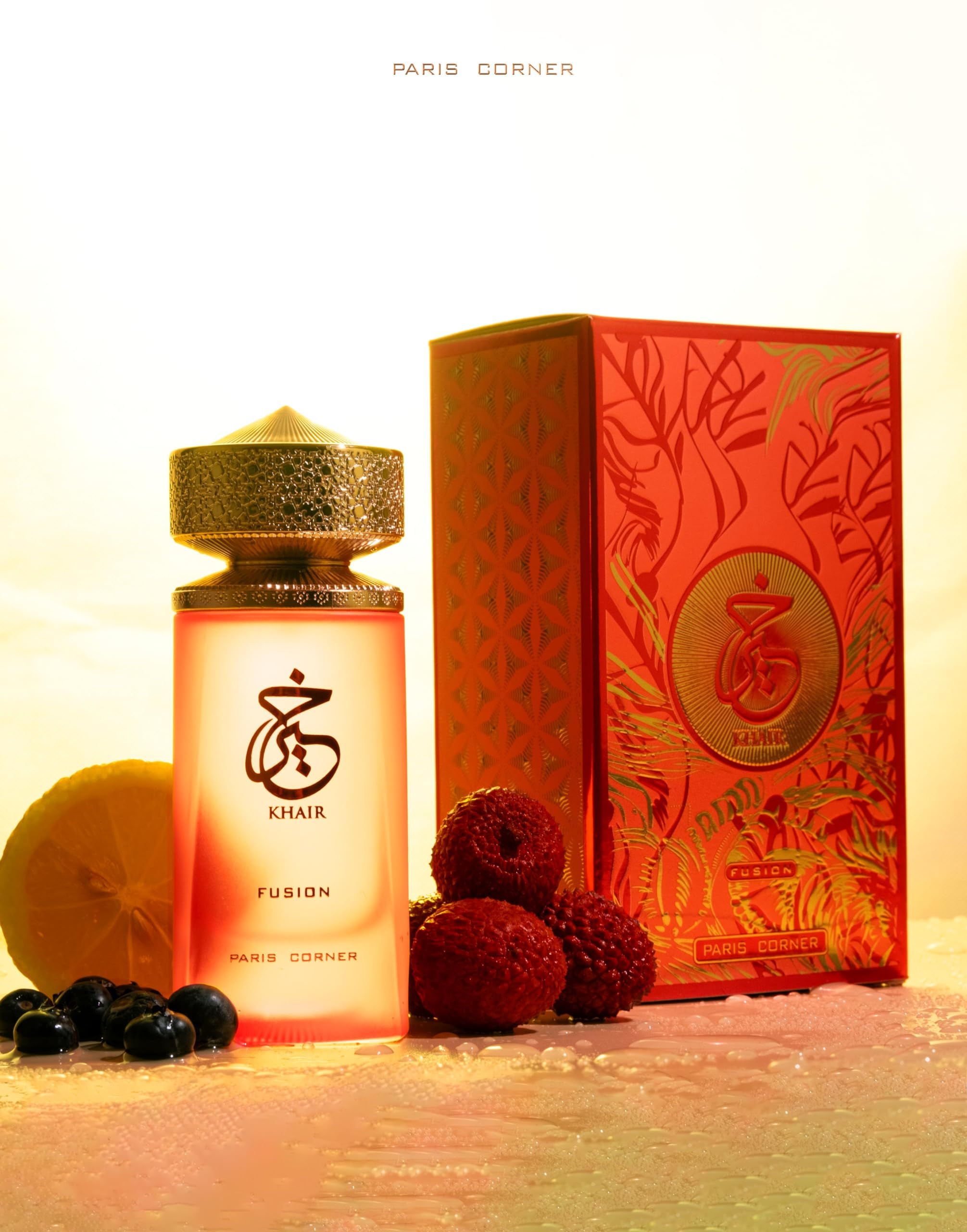Paris Corner Khair Fusion Lychee Perfume – 3.4 Fl Oz | Lychee, Blackcurrant & Red Apple with Floral Elegance