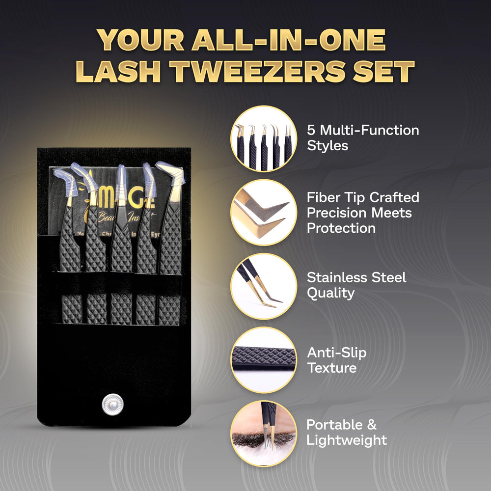 Image Beauty Insight leather case keeps tweezers safe during travel.