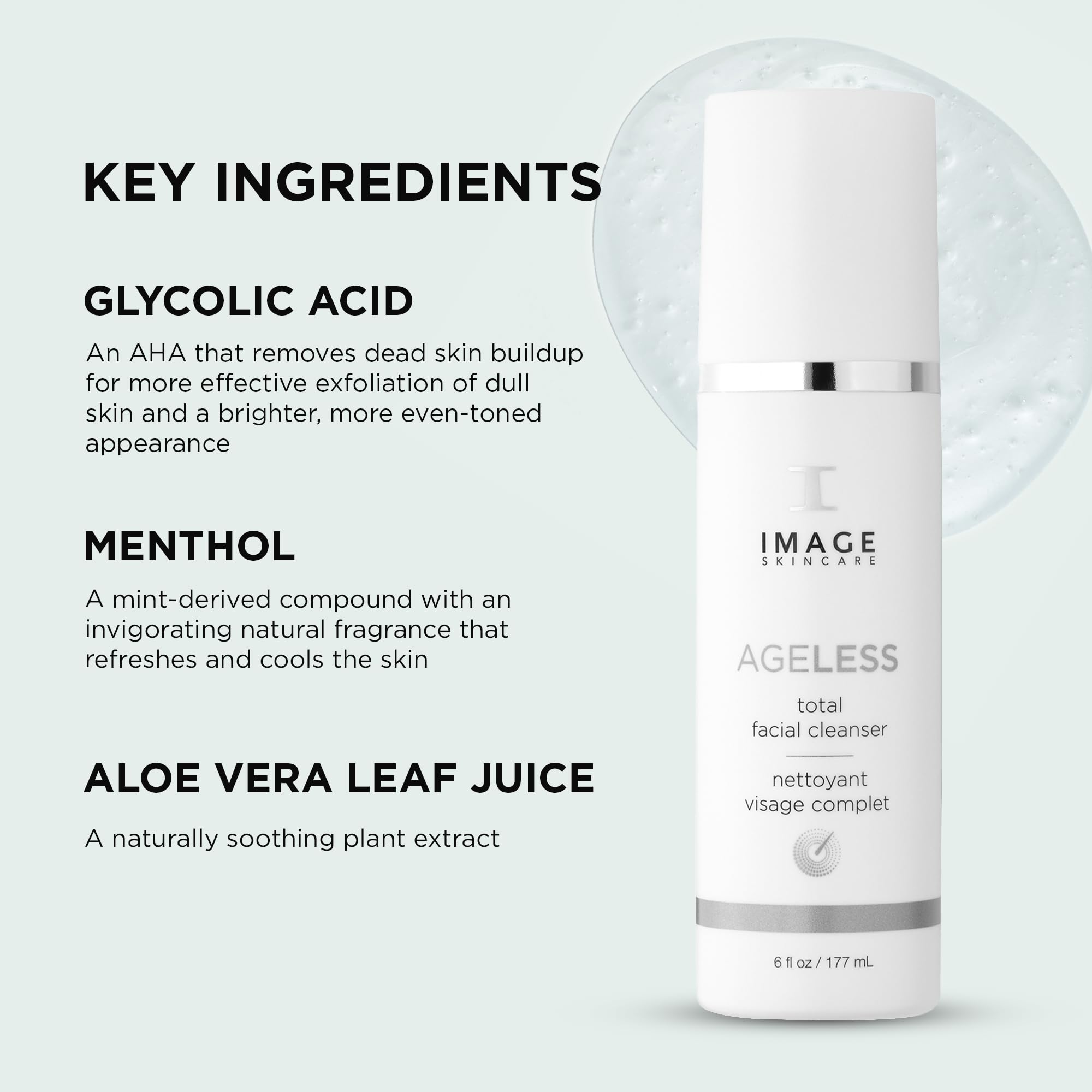IMAGE Skincare Ageless Cleanser with glycolic acid reveals brightening exfoliation.