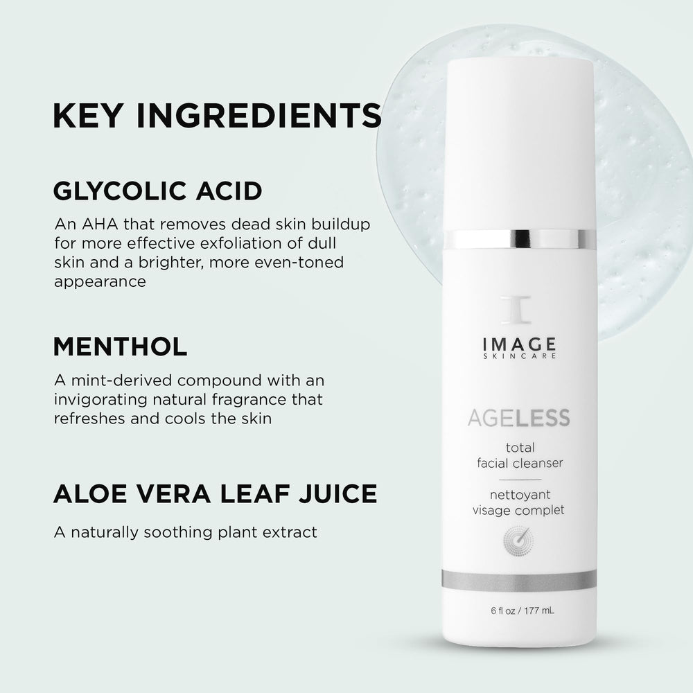 IMAGE Skincare Ageless Cleanser with glycolic acid reveals brightening exfoliation.