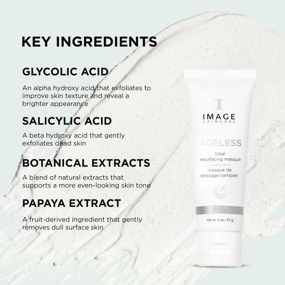 IMAGE Skincare Ageless Total Resurfacing Masque applied to cheek for even-toned look.