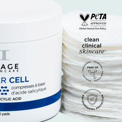 IMAGE Skincare CLEAR CELL pad surface with salicylic and glycolic acids for exfoliation.