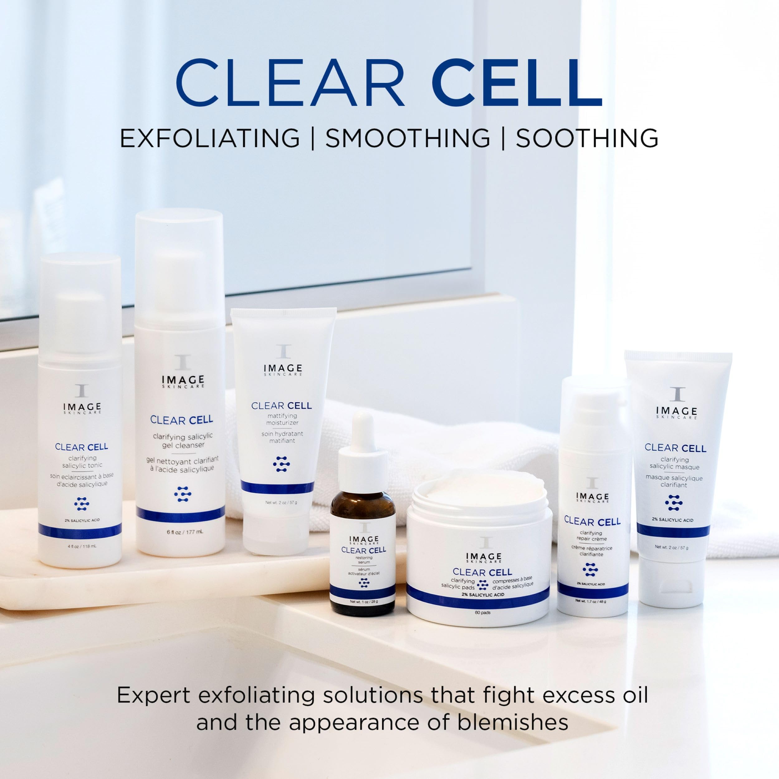 Travel-friendly CLEAR CELL pads ready for post-workout skincare.