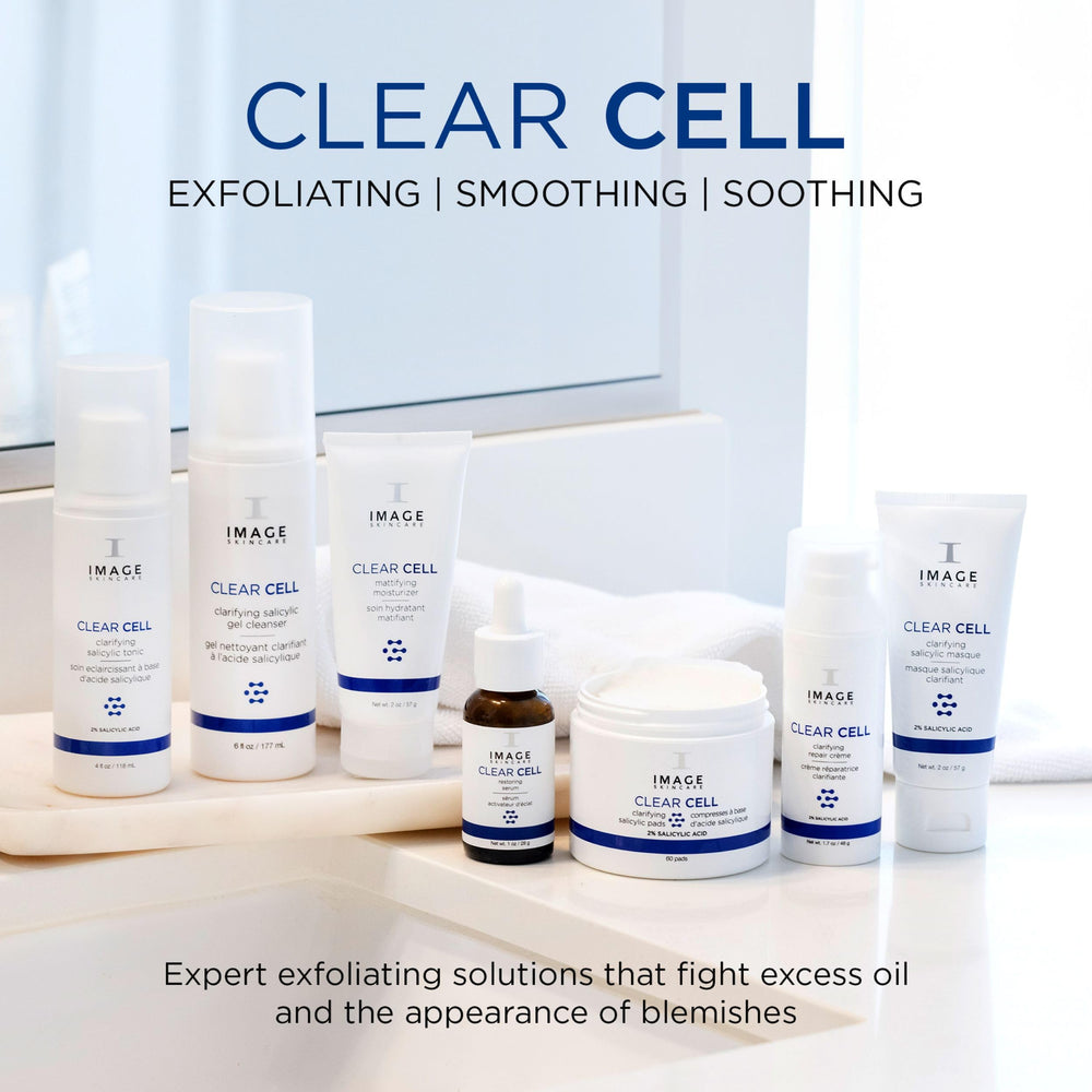 Travel-friendly CLEAR CELL pads ready for post-workout skincare.