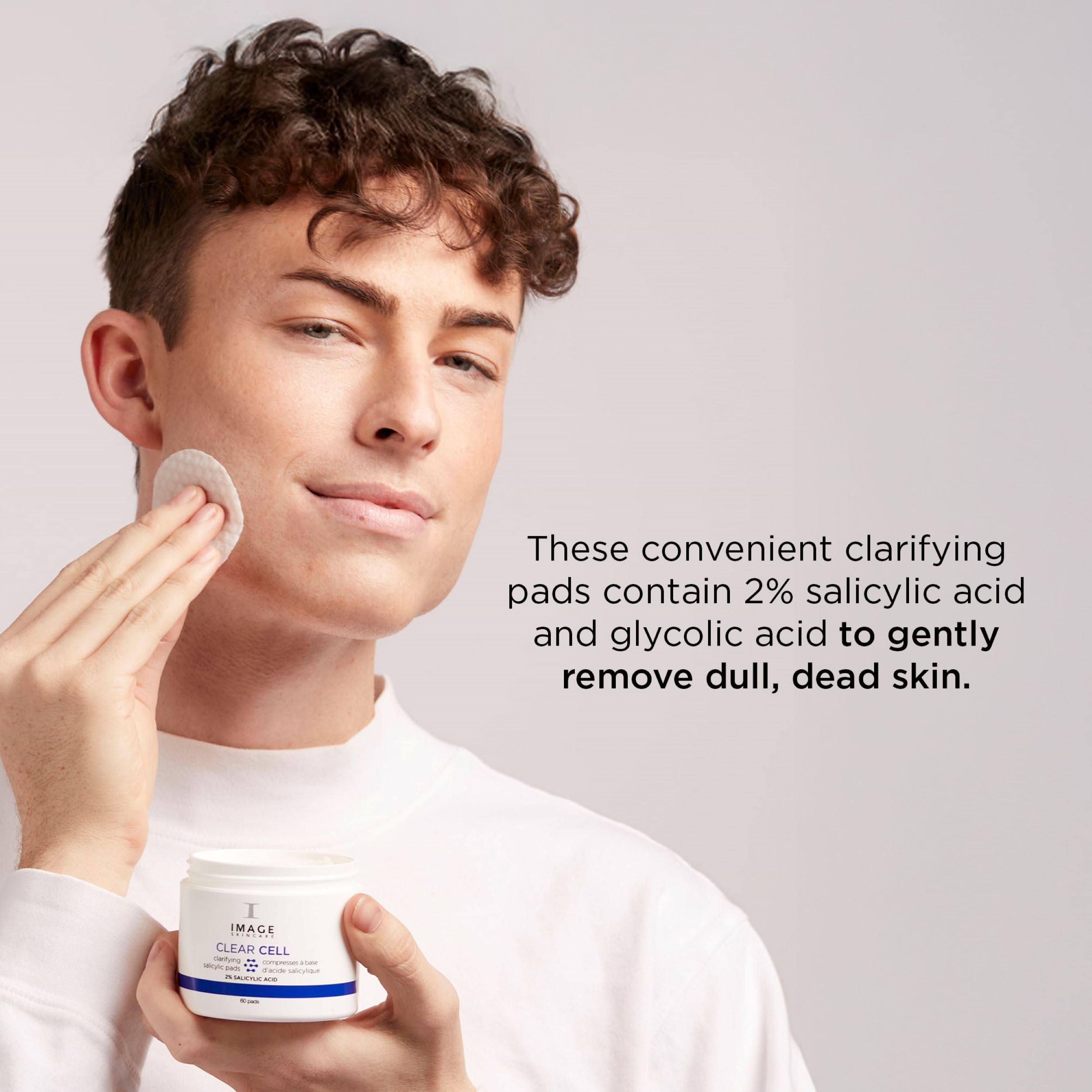 On-the-go USE: CLEAR CELL pad swiping away oil after exercise.