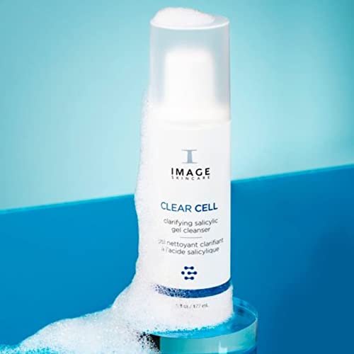 Close-up of bottle with clear gel cleanser, conveying a clean skincare ritual.